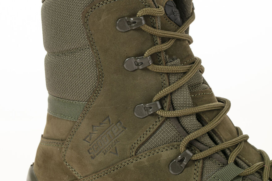 Мужские кожаные тактические ботинки цвета хаки Скутер P1491NH